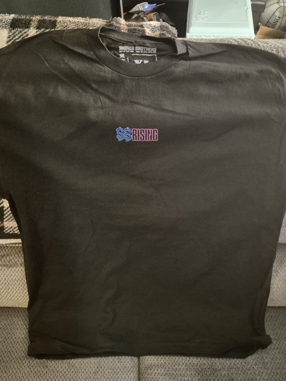 Higher Brothers Five Stars Black Cotton Men's T-Shirt XL Crew Neck Graphic Print